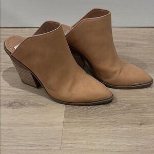 Women's Tan Western Boot Mules